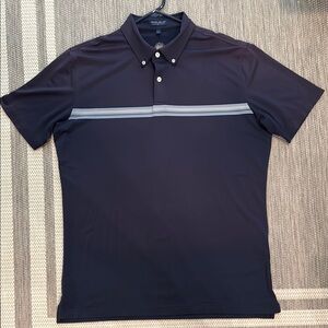 Peter Millar Crown Crafted Dark Blue Polo with Striped Accent